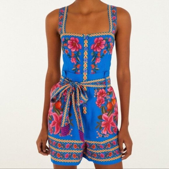FARM RIO fruit scarf romper XS NWT $190 - Picture 1 of 2